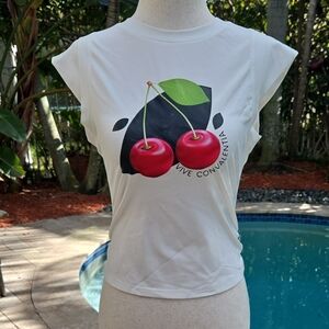 Source Unknown White Cherry Graphic Tee